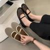 Fashion Summer's Flat-bottomed Round-toe New Fashionable Mesh Fabric Breathable Shallow-cut Soft Base Women's Single Shoes