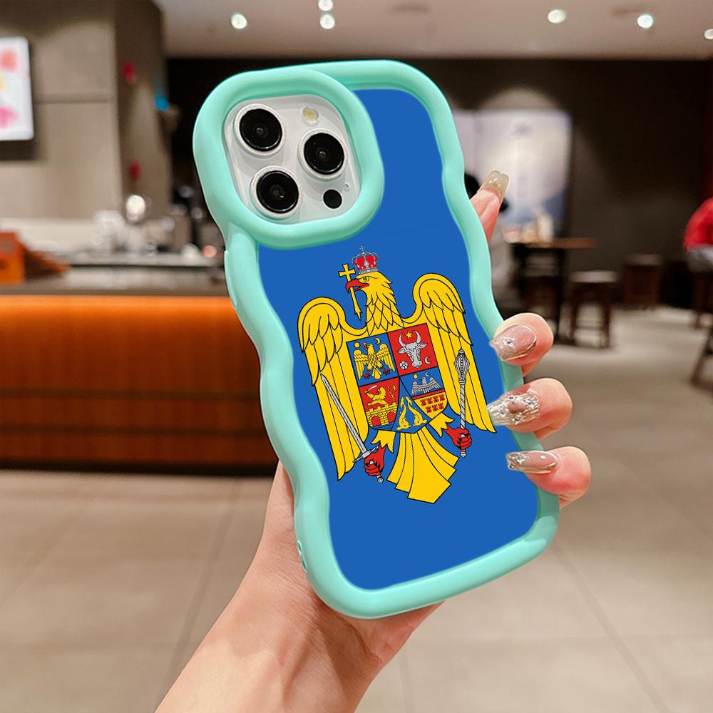 Ae94 Республика Молдова Флаг защитные чехлы для телефонов Samsung S24 Plus S23 Ultra A14 A55 A06 Honor X9b Motorola OnePlus Big Wave TPU задняя крышка