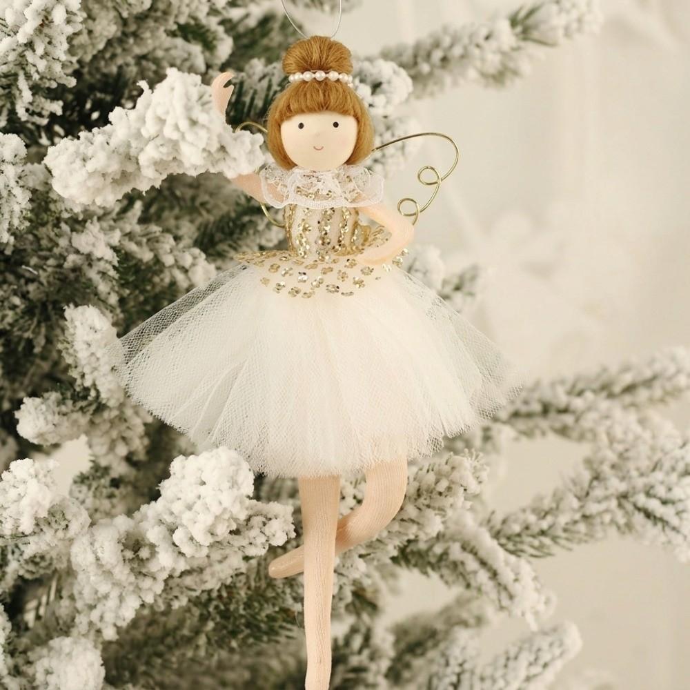 Fabric Xmas Tree Angel Pendant Plush Angel Girl Hanging Pendant Christmas Tree Decor Home Decor