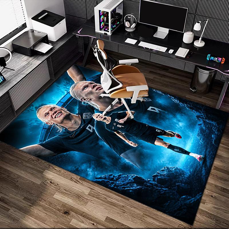Erling Haaland Rug Ideal for Reading Room, Multi-purpose Office Chair Sofa Carpet, Anti-slip Printed Home Area Rug
