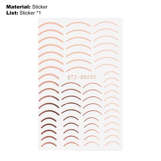 Лента для ногтей в форме полумесяца с 3D-эффектом, ультратонкая, розово-золотая, с полосками, линии для дизайна маникюра