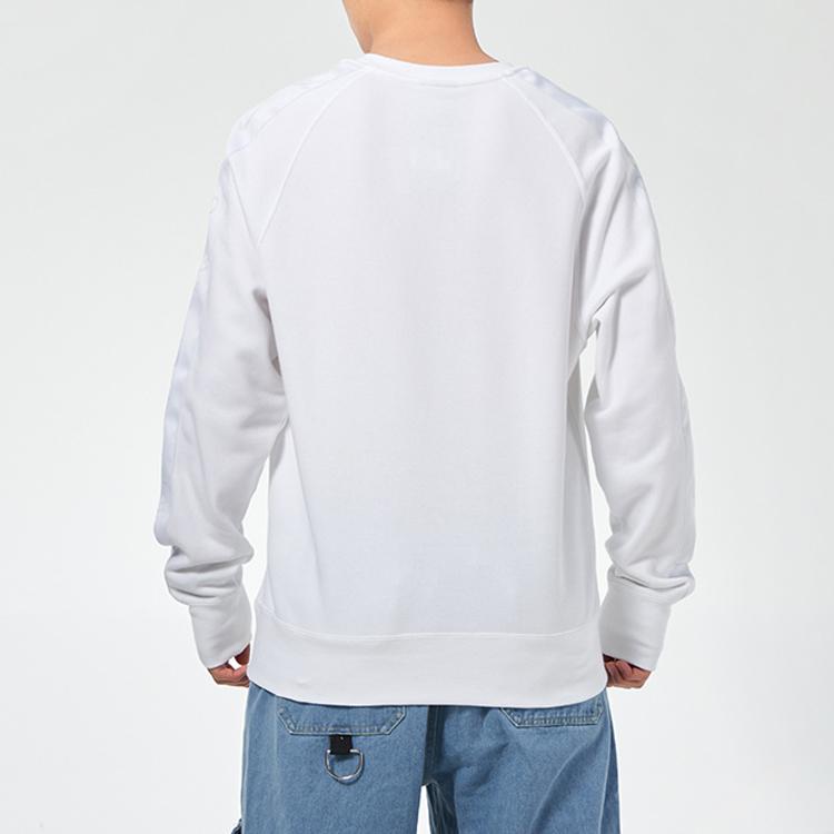 Nike Спортивная одежда Swoosh Повседневная толстовка с круглым вырезом и длинными рукавами Мужские топы Белый DA0087-100