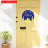 2D Flat 20*20cm1pc Ramadan Mubarak Gold Sumptuous Mosque Scenery Wooden Ramadan Door Sign, Ramadan Theme Moon&starry Sky Patterns Round Hanging