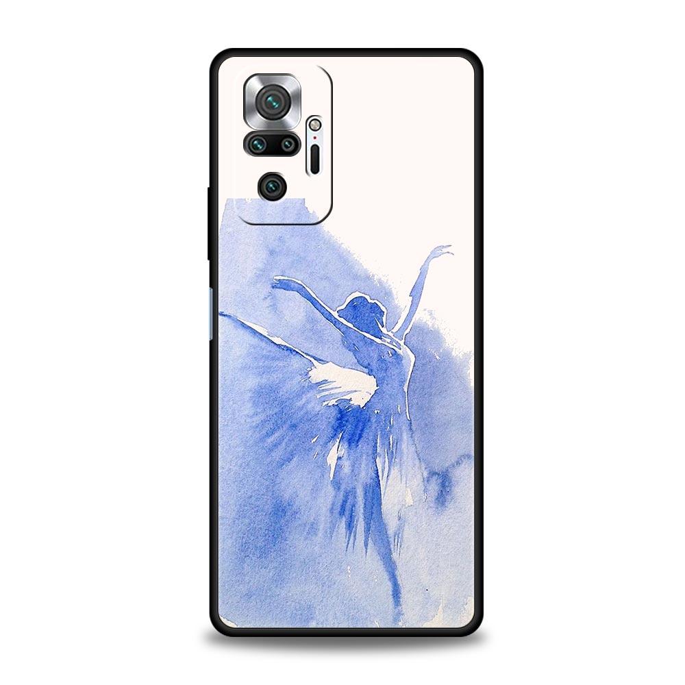 Чехол для телефона для Xiaomi Redmi Note 14 13 12 5G 11 10 Pro Plus 4G 9S 9 14C 13C 12C 10C 9C 9A Мягкий ТПУ Чехол Гимнастика акварель