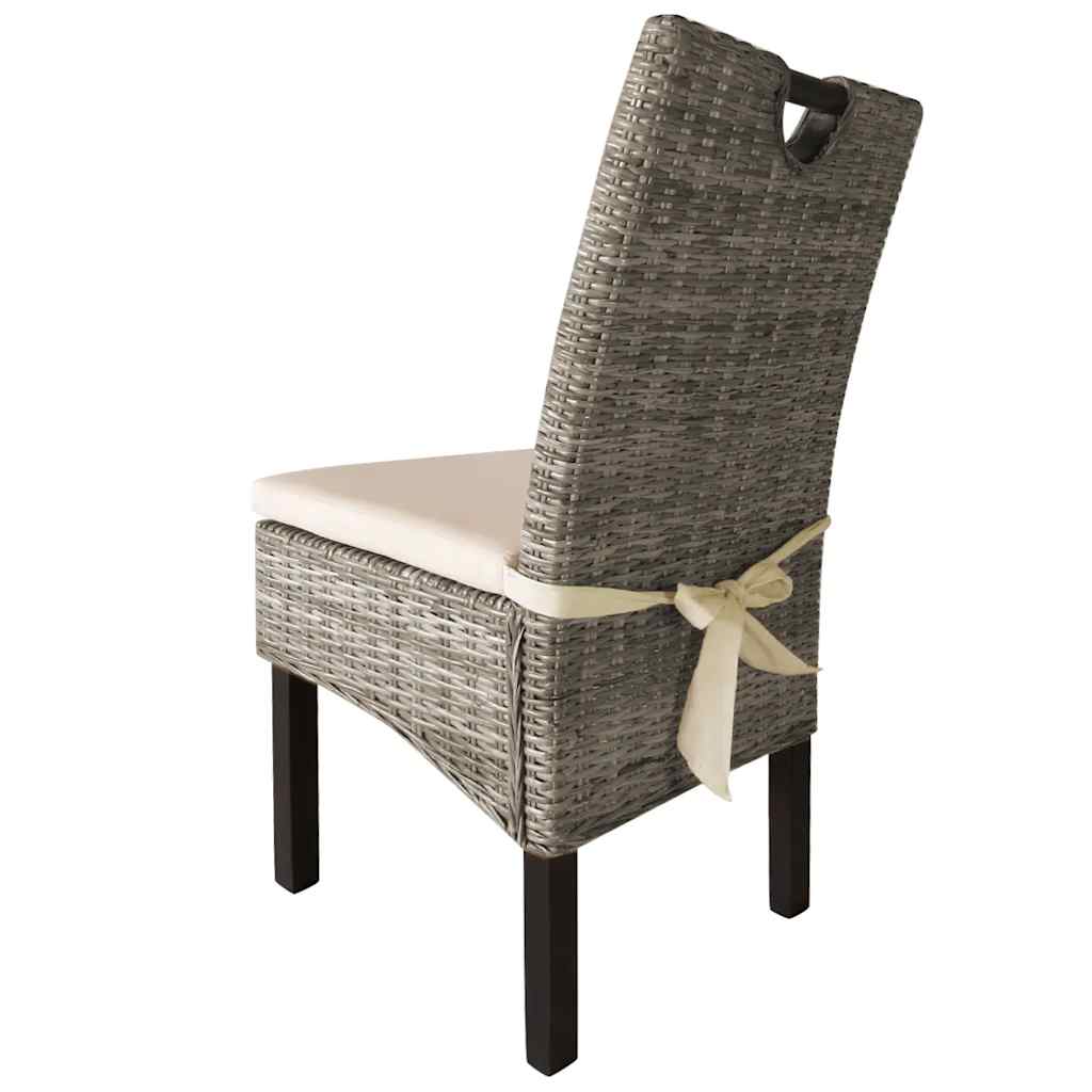 Dining Chairs 4 pcs Kubu Rattan & Mango Wood