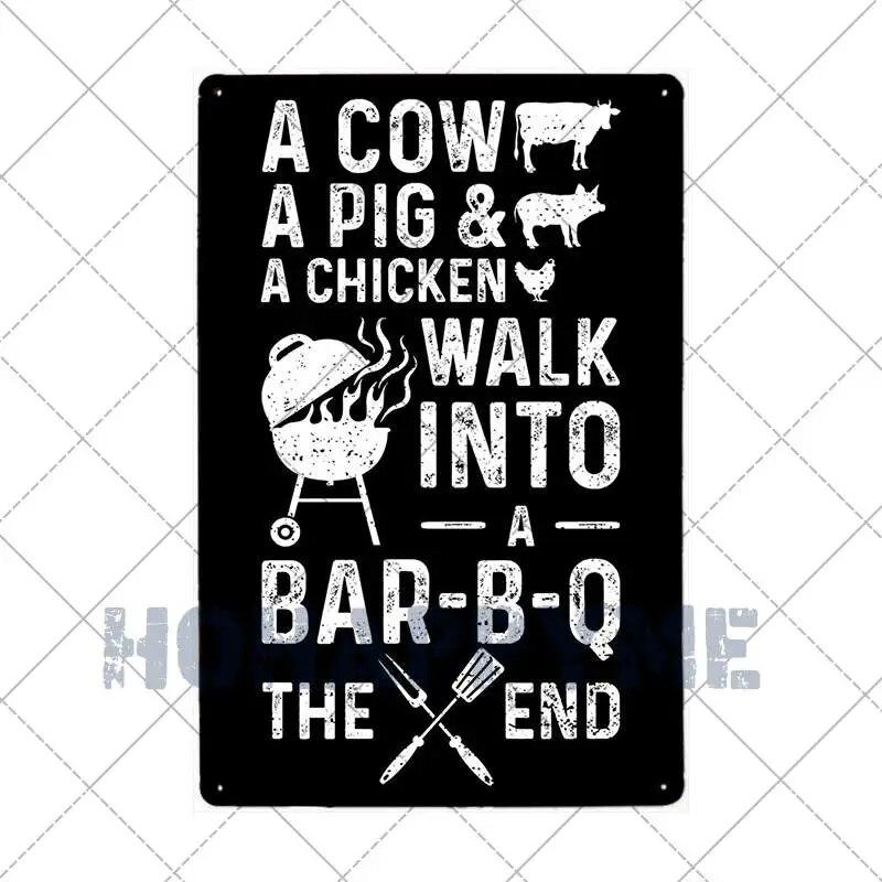 Barbecue Food Hot Dog BBQ Signs Retro Metal Plaque Cafe Bar Pub Signboard Wall Decorative Posters Plate Home Decor 20X30CM