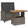 VidaXL Ensemble à Manger de Jardin avec Coussins 2 pcs, Table de Terrasse, Meubles de Patio, Mobilier d'Extérieur, Gris 3277346