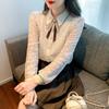 College Style Long-sleeved Shirt for Ladies In Spring New Style, Fashionable Small Fragrance Style Lace Top