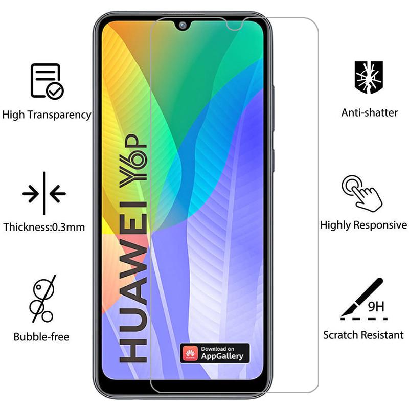 Защитное стекло 9H для Huawei Y6P, закаленное стекло на Huawei Y5P Y7P Y8S Y6S Y9S Y8P, переднее стекло, пленка