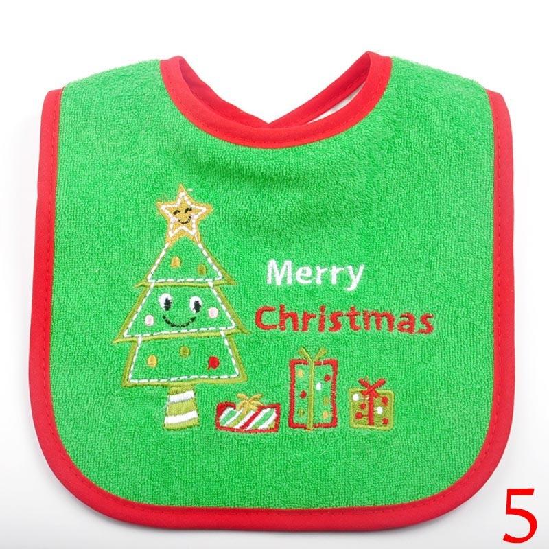 1 шт., детские рождественские нагрудники, рождественский ужин, нагрудник с рисунком Санта-Клауса, вышитое полотенце со слюной
