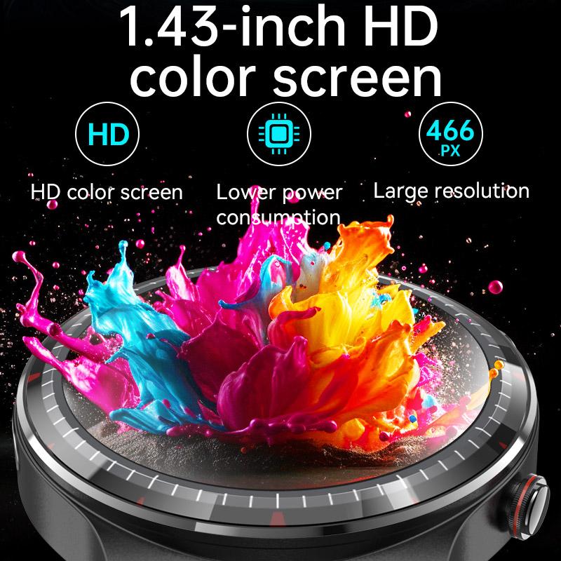 2025 Новые модернизированные 1,43-дюймовые Amoled HD смарт-часы с пульсометром, артериальным давлением, ЭКГ+ВСР, мониторингом здоровья, спортивными и фитнес-умными часами
