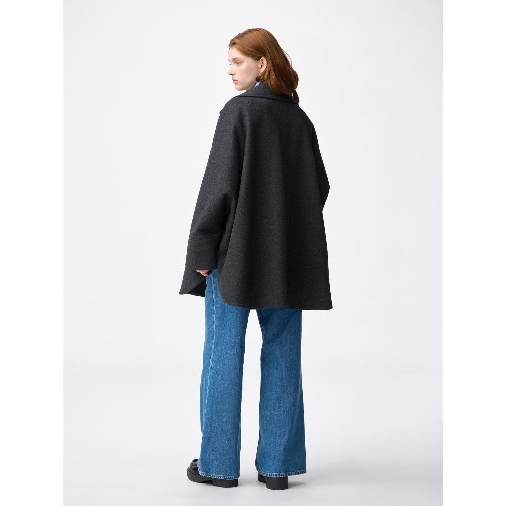 GU by Uniqlo Уютное пальто-кейп из меланжевой ткани Z+e