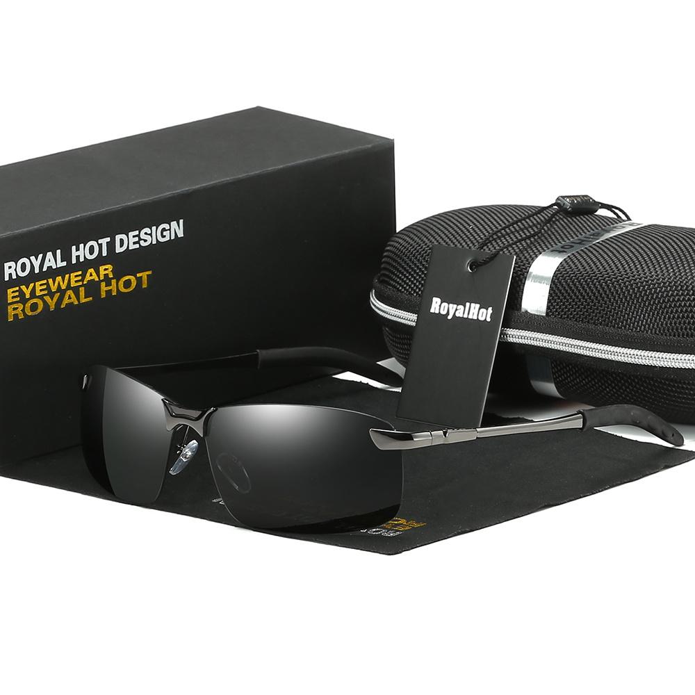 Royalhot Мужские супер крутые светоотражающие поляризационные солнцезащитные очки из металлического сплава Uv400, очки для вождения, очки