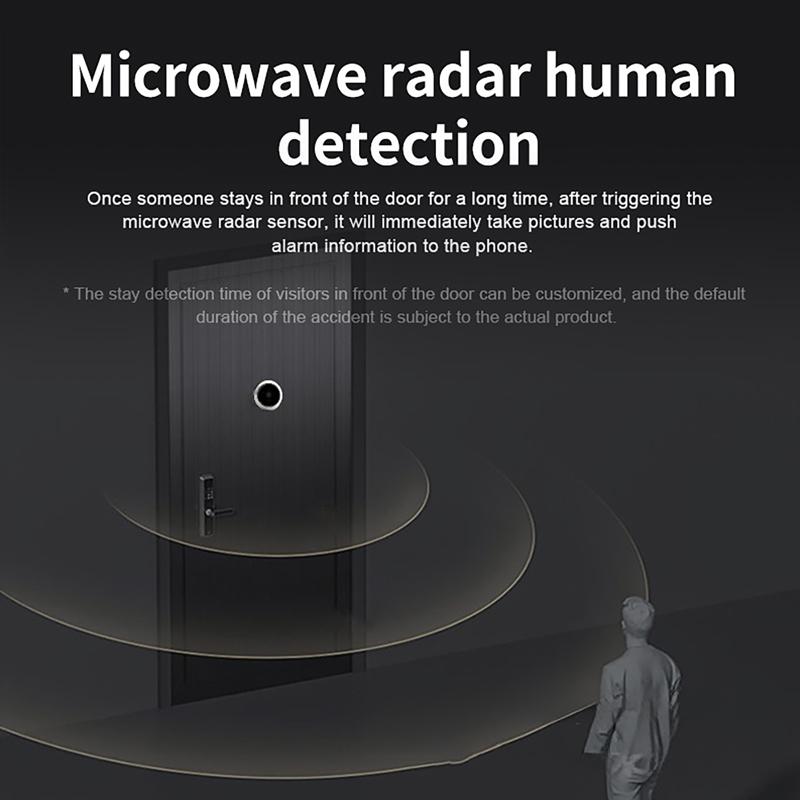 Tuya Wireless Radar Doorbell WiFi Door Peepholes HD Camera PIR Motion Detection 1080P Night Vision 4.3 Inch Video Door Bell