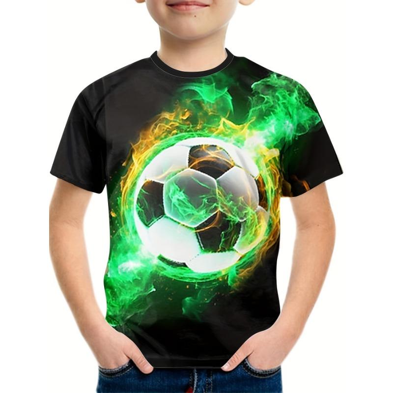 Детская одежда Повседневная футболка Футболка с принтом 3D для мальчиков Футболка с коротким рукавом Модный детский топ с круглым вырезом Детская футболка