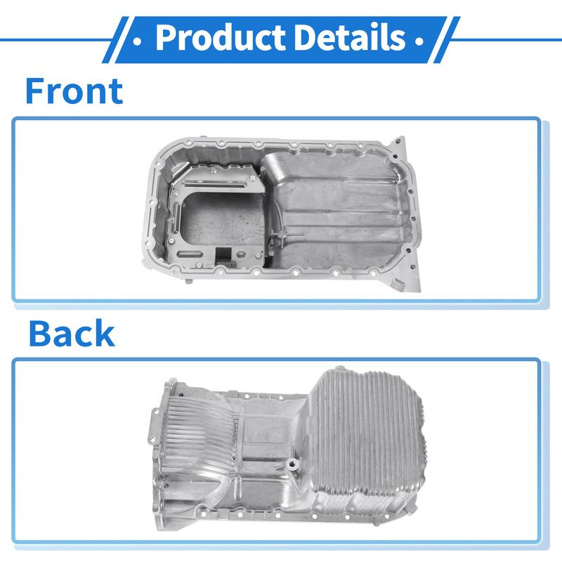 X Autohaux 1 Pc No.2152023601 Engine Oil Pan for Hyundai Elantra Aluminum Alloy Silver Tone