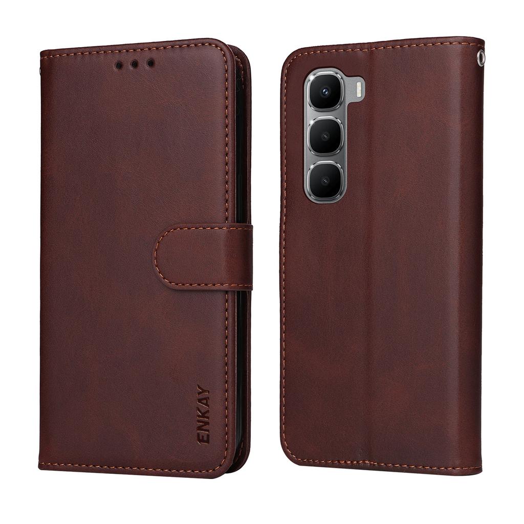 Для Infinix Hot 60i 4G/Infinix Hot 60 5G Кожаный чехол-кошелек из полиуретана Обложка-подставка для телефона с закаленным стеклом