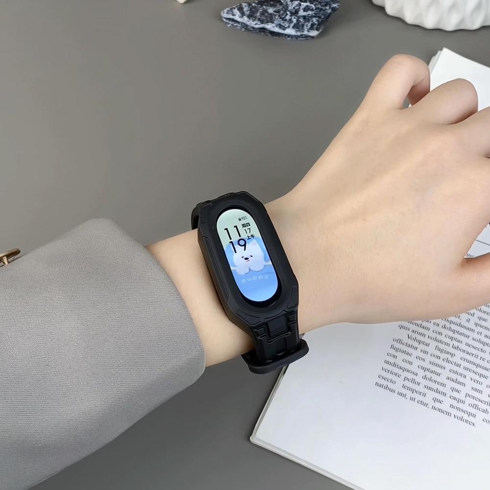 Ремешок+Чехол для Xiaomi Mi Band 10 9 8 NFC miband Аксессуары для часов Спортивный силиконовый браслет Наручный ремешок pulseira correa Mi band 10