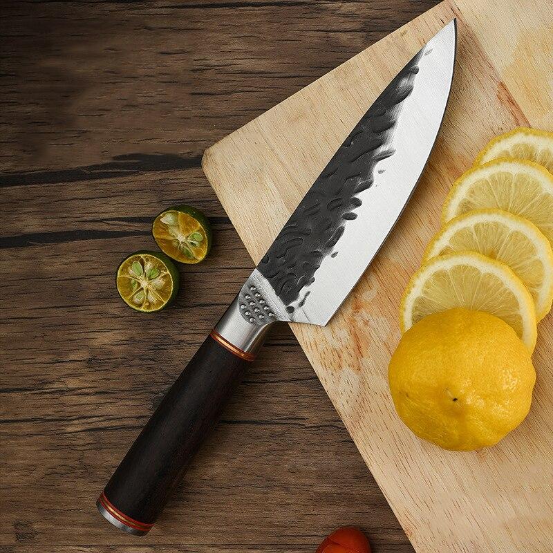 Одетый кованый стальной нож для нарезки фруктов, мясника, кухонные ножи, нож для мяса, нож для резки овощей