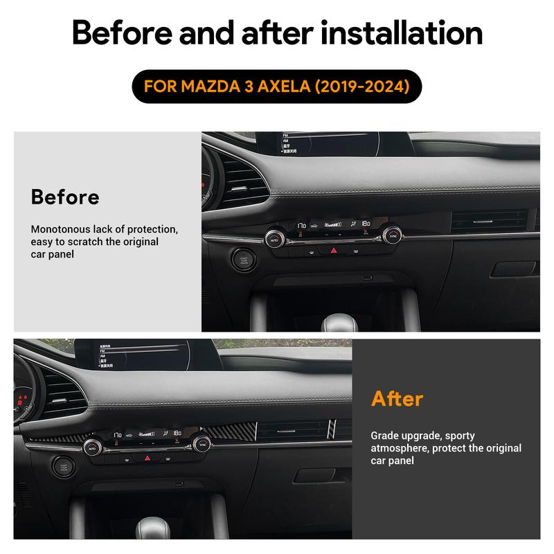 Carbon Fiber For Mazda 3 Axela -2025 Center Air Vent Side Trim Anti Scratch Interior Decor Protective Car Accessories
