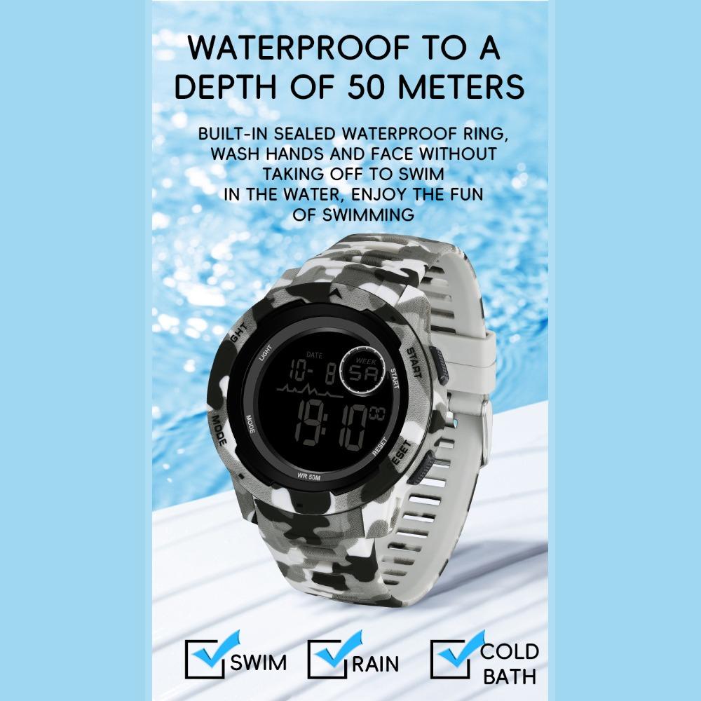 SAMDA Watch спортивные водонепроницаемые электронные часы камуфляжные многофункциональные электронные часы