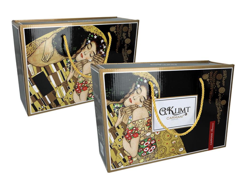Komplet 2 Kubki Porcelanowe Gustav Klimt Pocałunek Zestaw Prezent