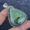Natural Moss Prehnite Gemstone 925 Sterling Silver Jewelry Pendant 2.56" O2a10