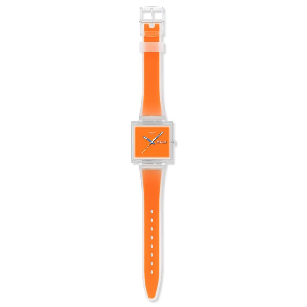 Swatch Унисекс Часы 33 мм WHAT THRU SO38K704 Простые Повседневные [Swatch] IF...SEE ORANGE?