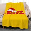 Популярный логистический бренд DHL Express Мягкое коралловое флисовое одеяло-плед 310 г/м² Пушистое теплое одеяло для дивана кровати диванчика декора спальни
