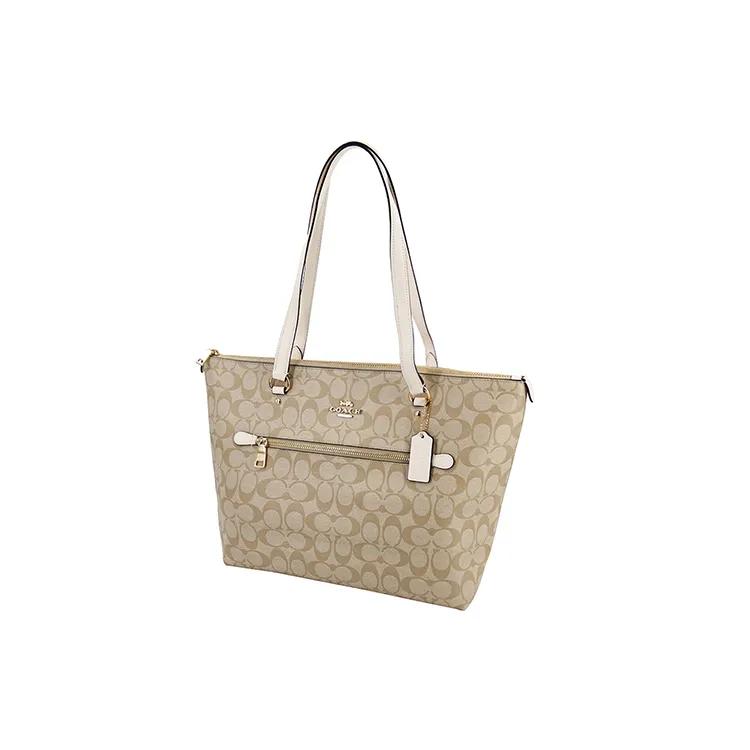 COACH Gallery Coated Canvas Smooth Leather Tote Bag , Shopping Bag , Handbag , Shoulder Bag Women's (Unisex) Shoulder Bags 79609 IMDQC
