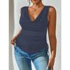 Футболка-майка Yufeng с коротким топом и высокой талией, без рукавов и V-образным вырезом