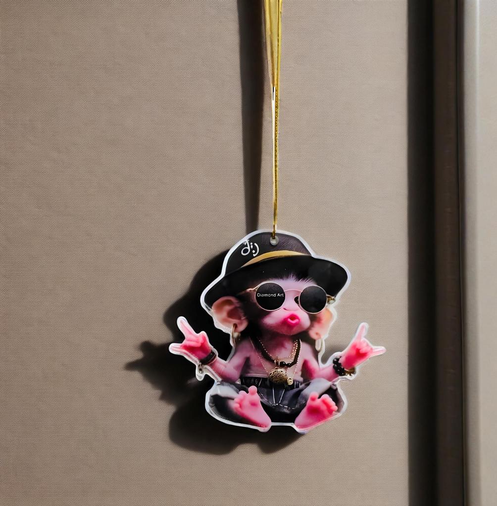 Акриловая плоская 2D подвеска на автомобиль «Обезьяна в капюшоне» предназначена для праздников, Дня святого Валентина и рождественских украшений, и является подарком для пар, дома и аксессуаров