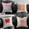 Cute Coastal Charm SardineS INS Cushion Cover Pillowcase Ultra Soft Skin Friendly Fabric Cloud Like Comfort Concealed Zipper