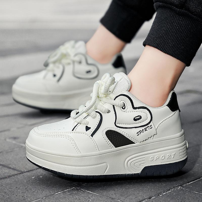 Детские кроссовки на колесах Четырехколесные спортивные ботинки Колесные ролики Съемные Студенческие роликовые кроссовки Обувь