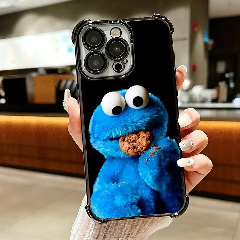 Sesame Street Cookie Soft Phone Case For iPhone 15 16 17 Air 14 Pro Max 16E Plus 13 12 Mini Plating Anti-Fall Fundas