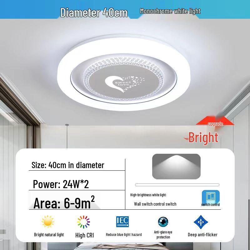 Умный современный кремовый круглый потолочный светильник для главной спальни - Модный и простой.