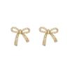 2024 Exquisite Sparkly Silver Needle Bow Earrings: Trendy, High-End, and Influencer-Style for Women