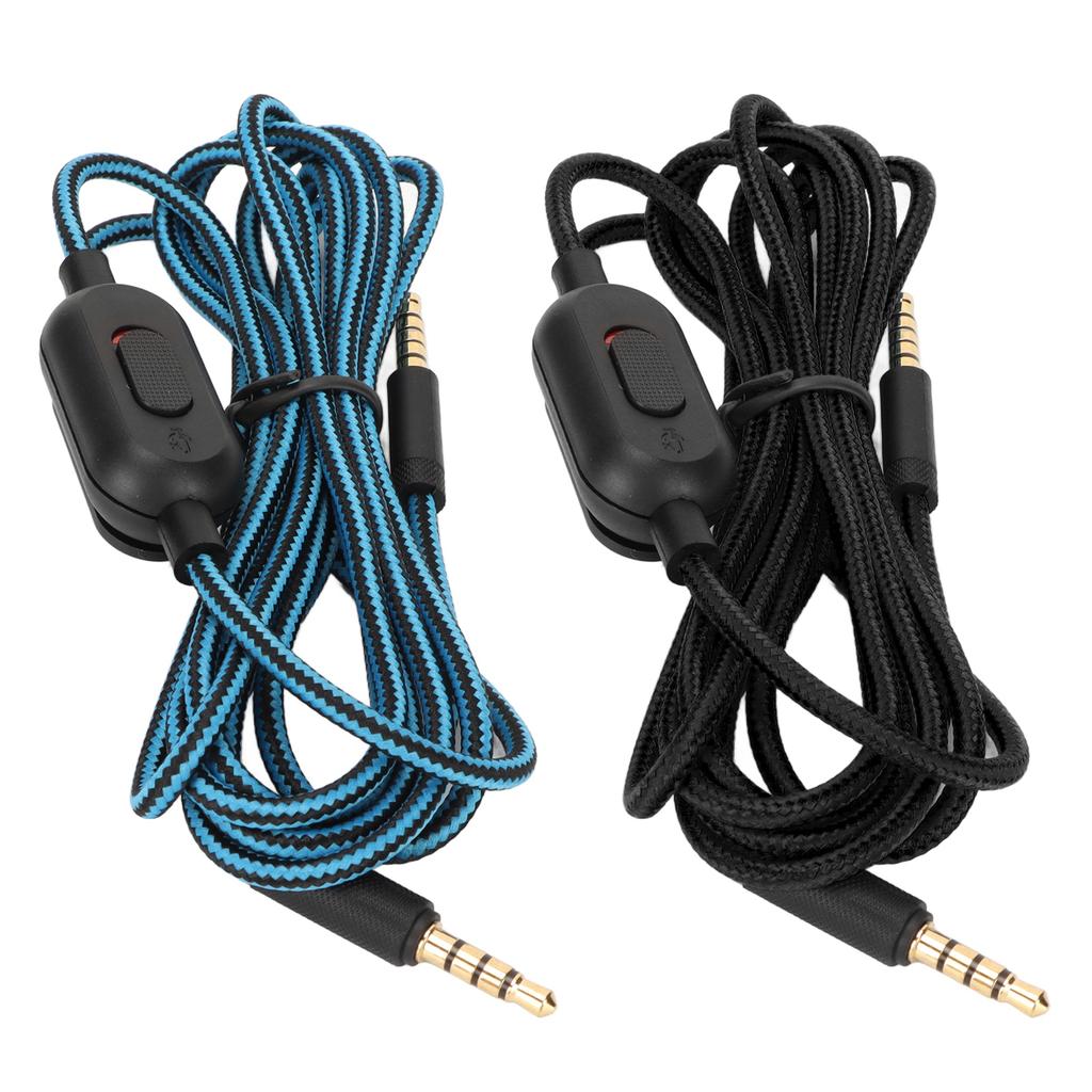 Gaming Headset Cable Woven Earphone Cord with Volume Control and Mute Switch for Pro Pr