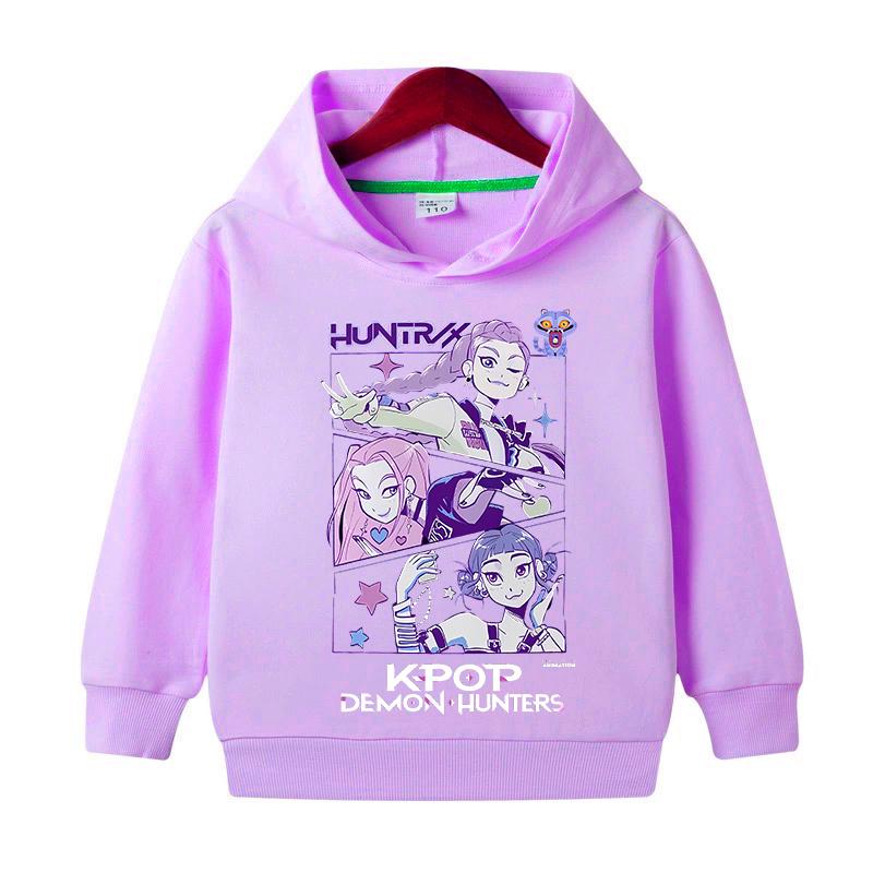 K-pop Толстовки Охотник на демонов для девочек и мальчиков Аниме Руми Мира Зои Свитшот Детский Весенне-осенний Пуловер с Длинными Рукавами Детская Одежда