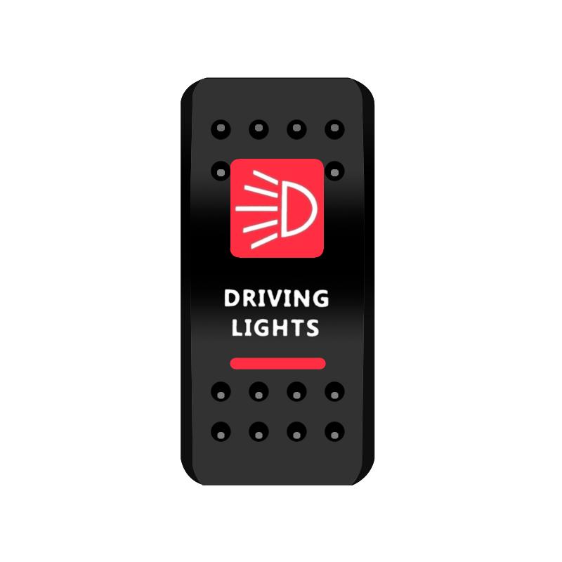 12V 24V Car Boat LED Button Switches Dual RED Lights 5P SPST Waterproof Rocker Switches for ARB Marine RV 4×4 Caravan