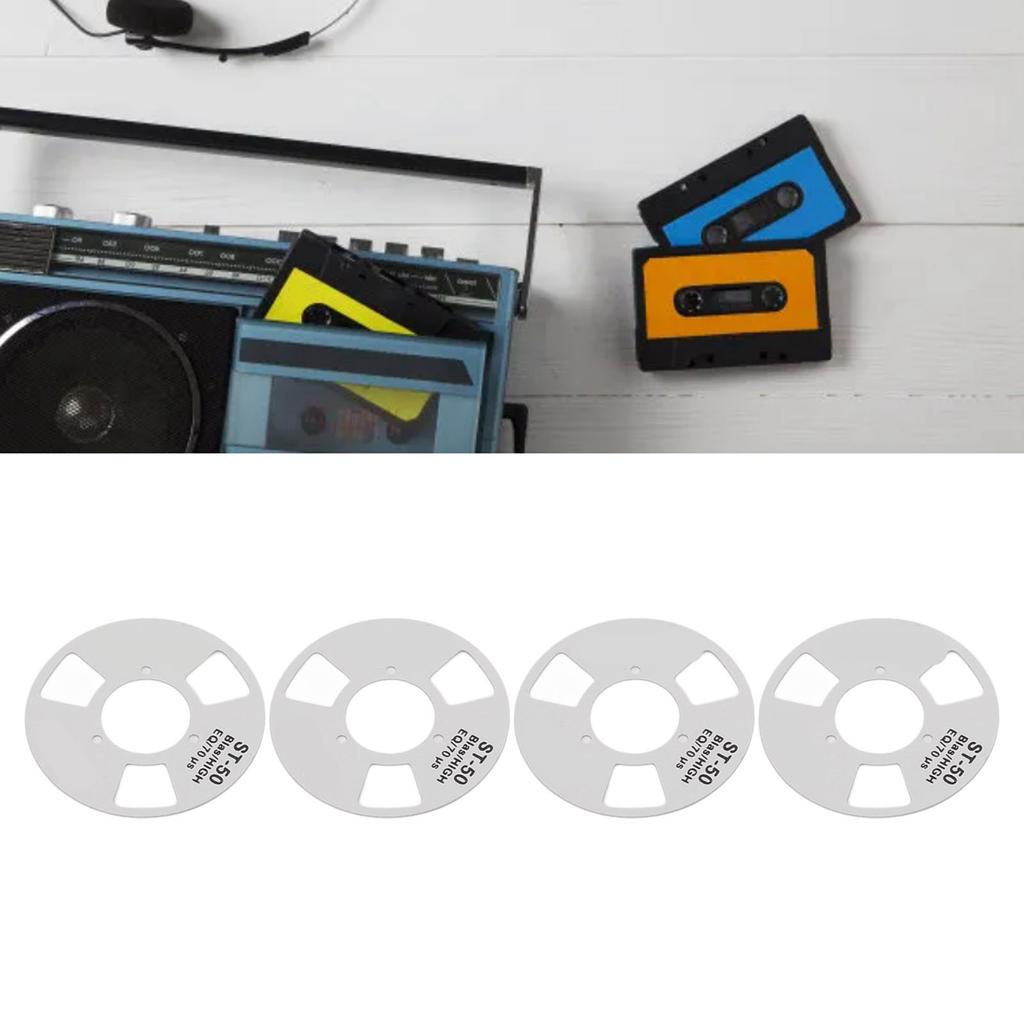 Reel to Reel Cassette Retro Blank Metal Reel Cassette Tape with 4 Reels 2 Wheel for Music Recording