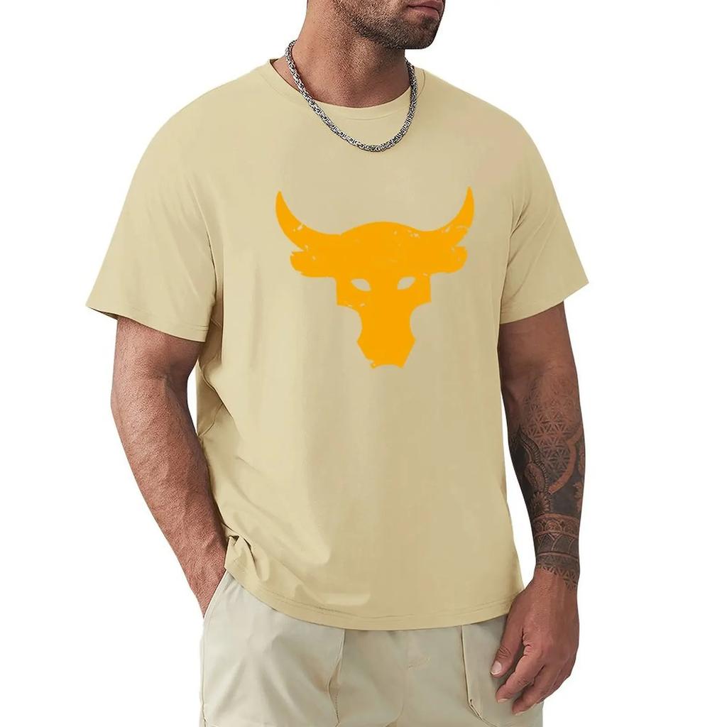 Футболка Brahma Bull The Rock Project Gym Men O-neck 100% Cotton Tshirts Tee Top