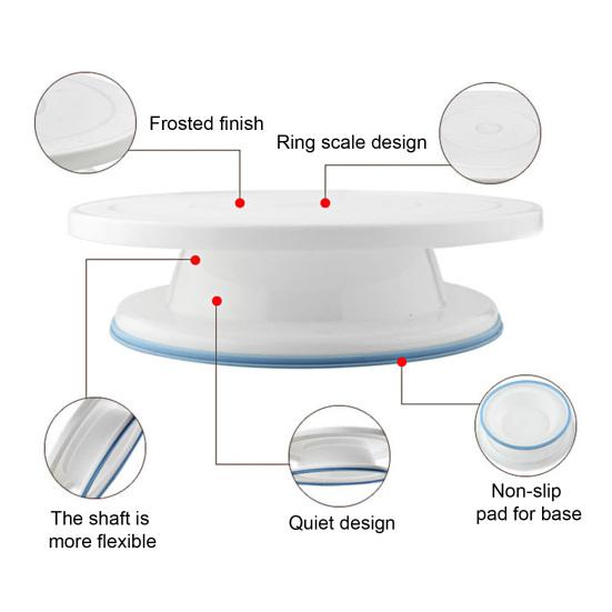 Cake Stand 11 Inch Rotating Cake Turntable Smooth 360 Degree Rotation Cake Decoration