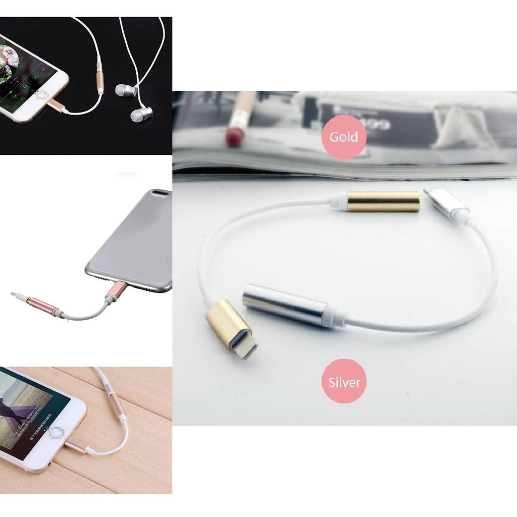 Аудиоадаптер Apple Iphone7 Lightning с золотистой, серебристой, розово-золотистой и черной отделкой для всех систем
