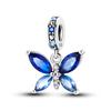 925 Silver Gem Butterfly Dragonfly Flowers Charms Pendant Fit Pandach 925 Bracelets DIY Little Fresh Jewelry