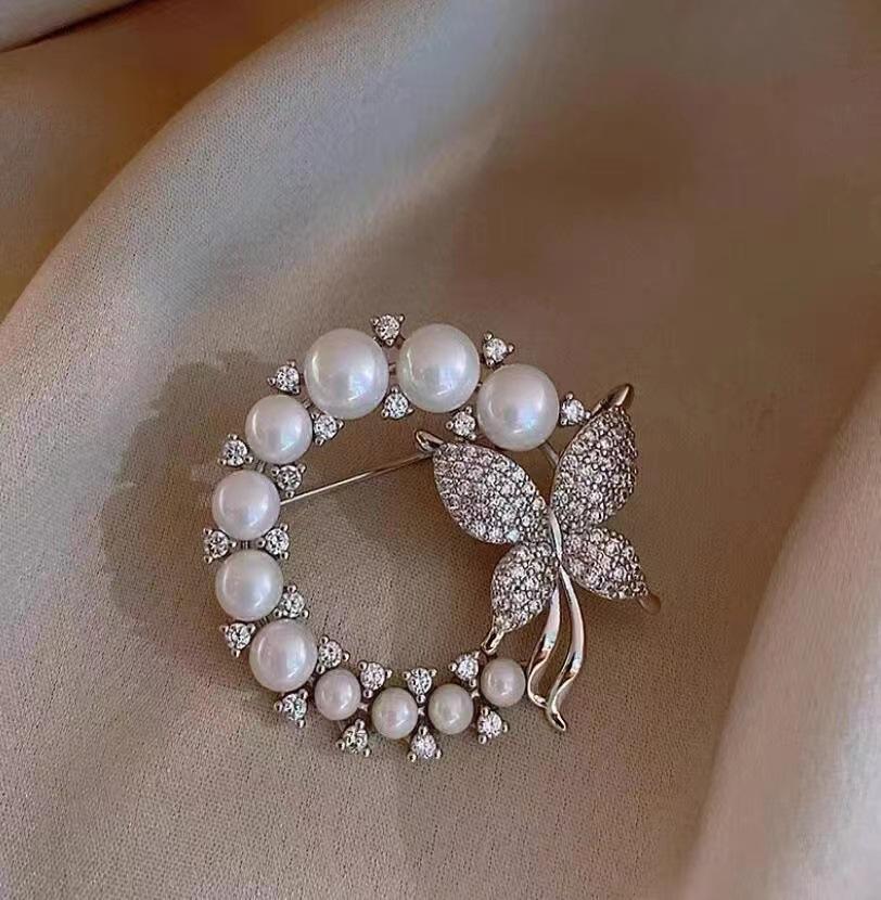 High-End Brooches, Women'S Sense Of Luxury, Niche, High-End Pins, Elegant Temperament, Fixed Clothes, Suits, Pearl Jewelry