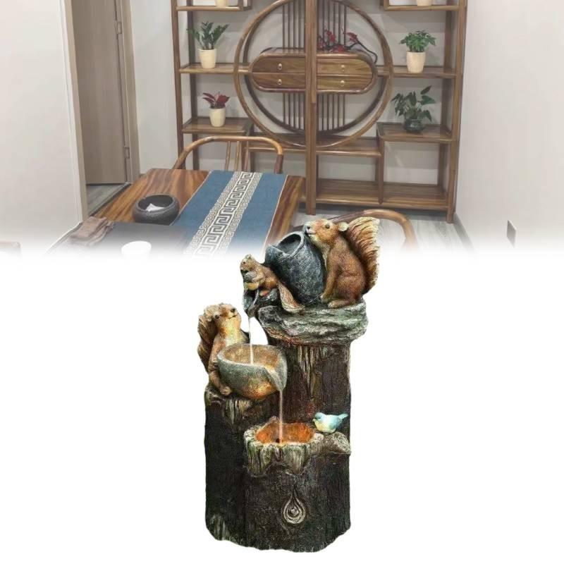 Очаровательный полимерный фонтан на солнечной батарее «Белка и утка» садовая статуя уникальный подарок на все случаи жизни