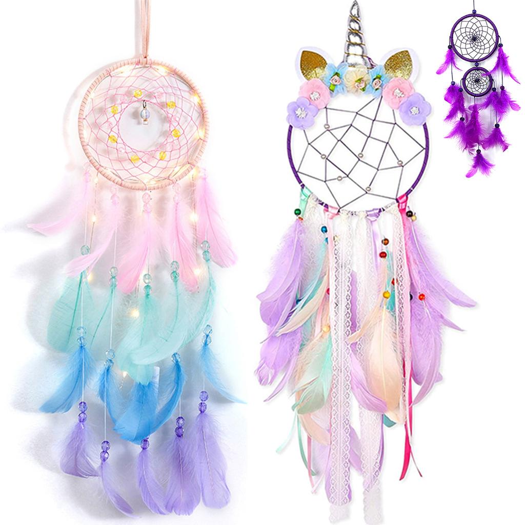 Dream Catcher Wind Chimes Wall Decor Home Hanging Craft Ornament Colorful Handmade Wall Decortion for Home Bedroom Living Room