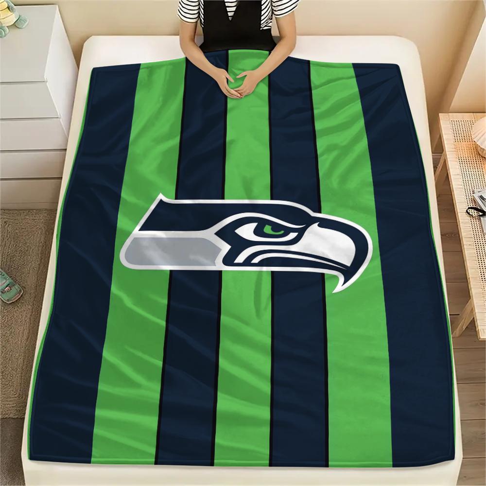 1 шт. Фланелевое одеяло с принтом Seahawks, Высококачественное, Удобное для всех сезонов, Декор для дома, Тепло и уют, Идеально для подарков
