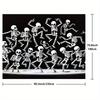 Halloween Skeleton Dance Photography Background | Terrifying haunted house  full moon  pumpkin lantern  and bat design